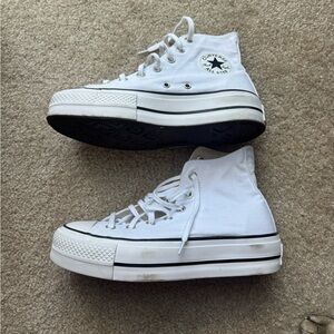 High Top Platform White Converse